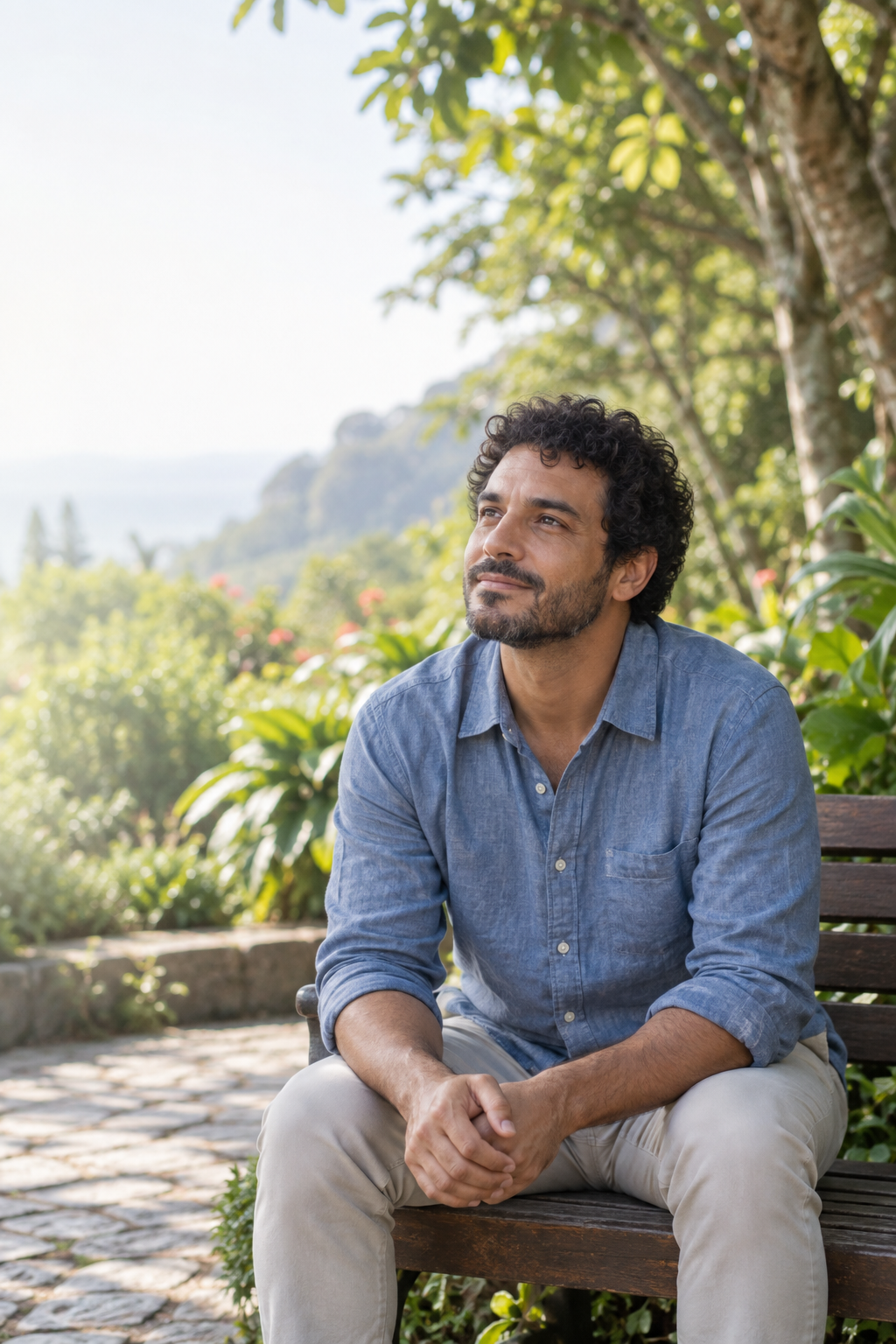 Pessoa em uma pausa tranquila ao ar livre